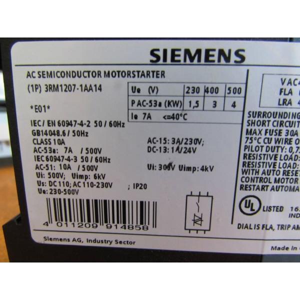 3RM1207-1AA14 SIEMENS 3RM1 207-1AA14 シーメンス