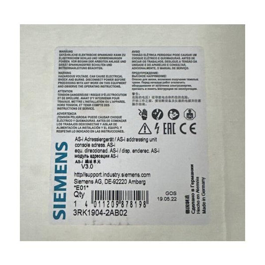 3RK1904-2AB02 Siemens 3RK1 904-2AB02 シーメンス
