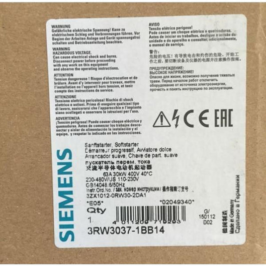 Siemens 3RW3037-1BB14 3RW30371BB14 シーメンス